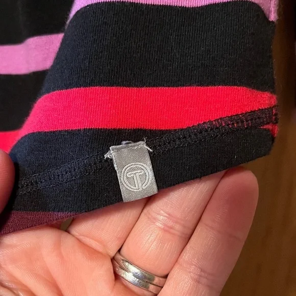 Talbots Black Multicolor Striped Long Sleeve Top - Picture 3 of 14